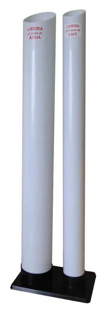 Lixeira  de Chão para copos Água/Café em PVC Globo Branco