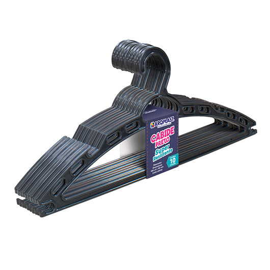 Cabide Preto Super Resistente Kit com 10 peças