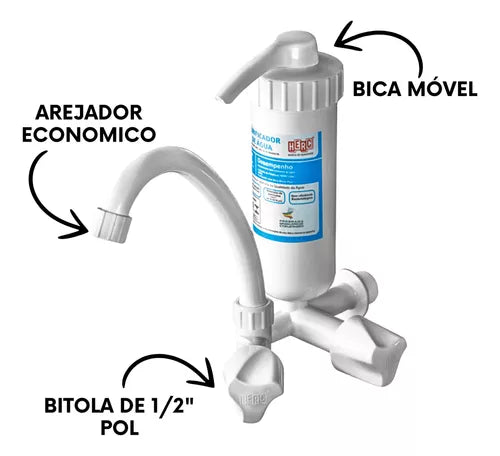 Purificador De Água Plus Com Torneira Móvel Branca Herc