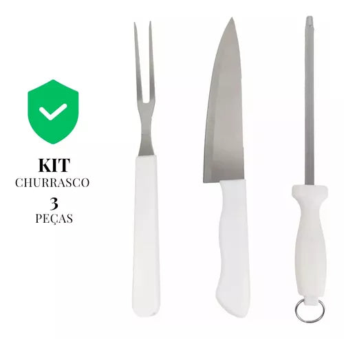 Conjunto Para Churrasco Aço Inox 3 peças- Quality House