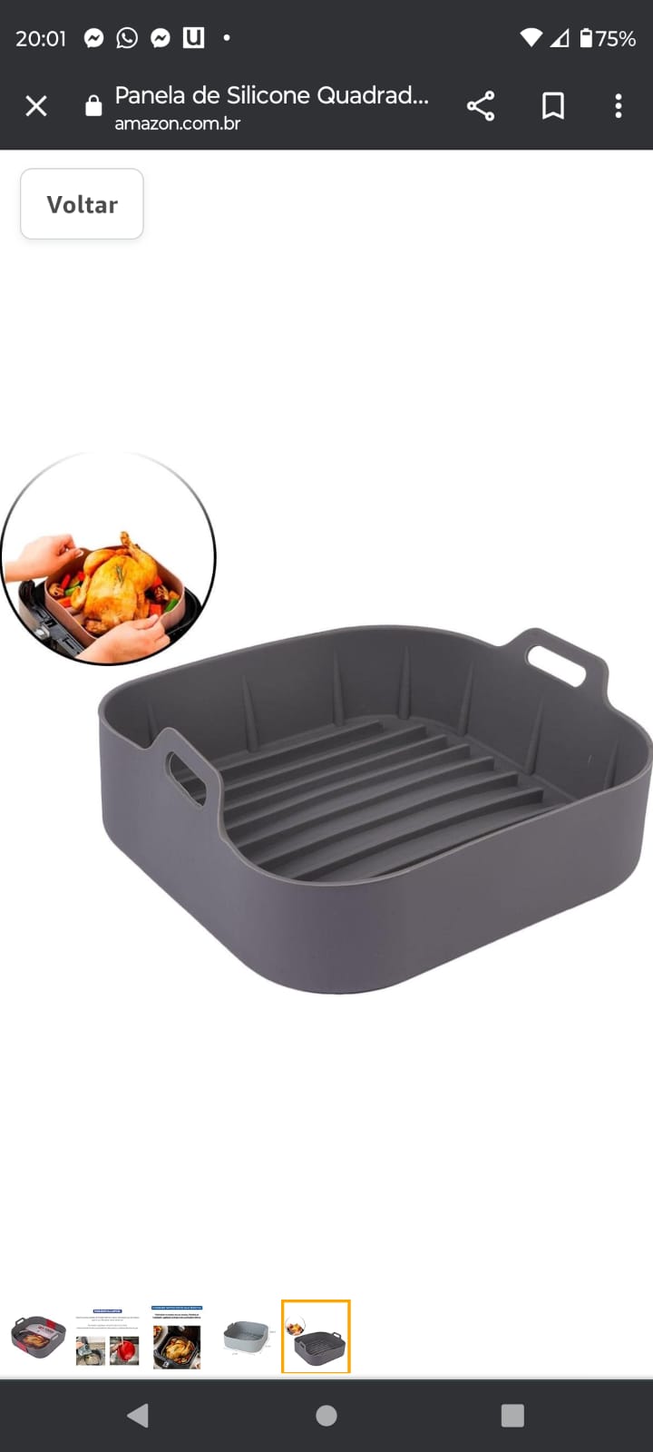 Forma de silicone pra Air fryer