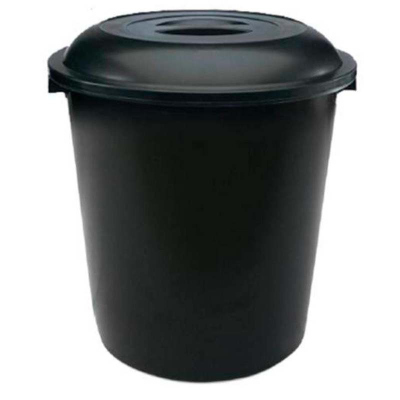 Cesto preto com tampa 100litros