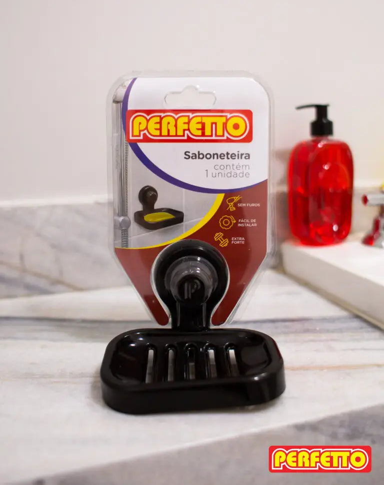 Saboneteira de Plástico com Ventosa - Perfetto